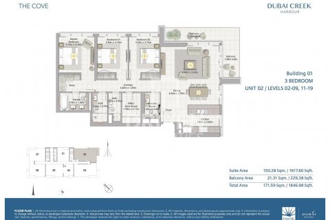 Byt v Dubai Creek Harbour (The Lagoons), SAE 3 ložnice, 171 m² Č.: 603315 - fotografie 19