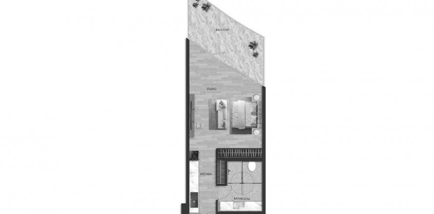 Apartment in THE BEACH RESIDENCES in Al Marjan Island, Ras Al Khaimah, UAE 1 room, 59 sq.m. № 429128