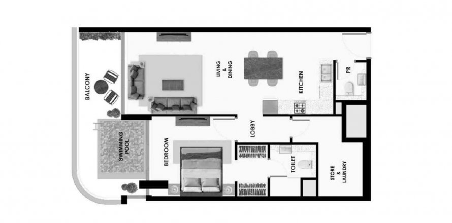 Apartment in Samana Rome in Meydan, Dubai, UAE 1 bedroom, 87.5 sq.m. № 573854