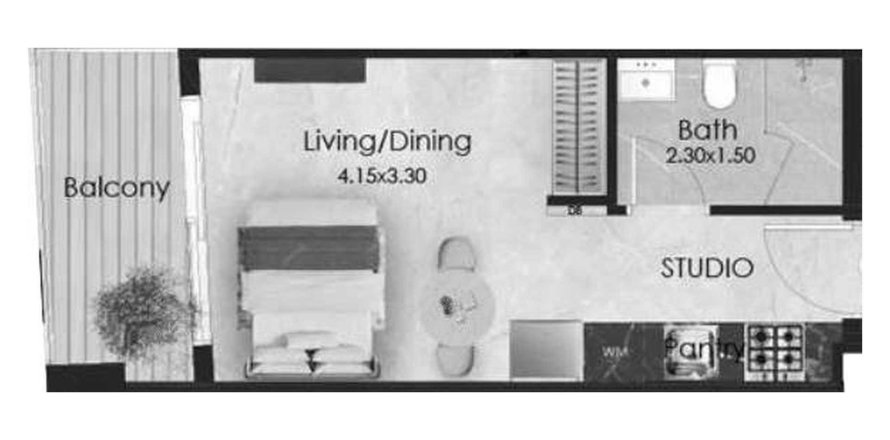 Apartman u Aristo u Dubai South (Dubai World Central), UAE 29 m2, 1 soba Br. 694563