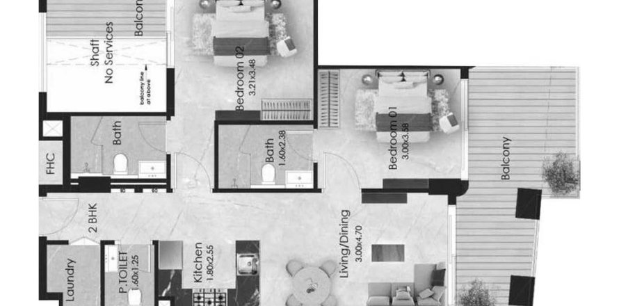 Dzīvoklis Aristo Dubai South (Dubai World Central)jā, AAE 2 istabas, 86 m2 Nr. 694569