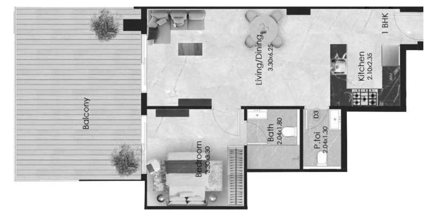 Dzīvoklis Aristo Dubai South (Dubai World Central)jā, AAE 1 istaba, 77 m2 Nr. 694567